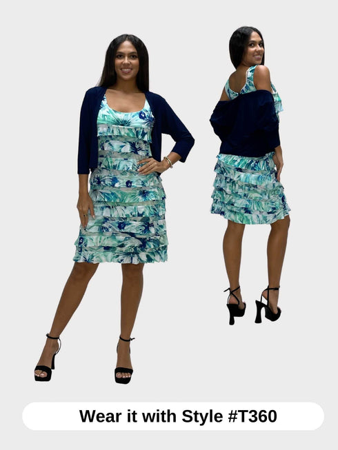 CHACHA Ruffle Knee length PRINTED Dress - D2760